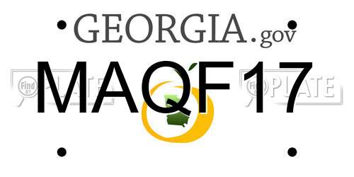 MAQF17 Georgia License Plate
