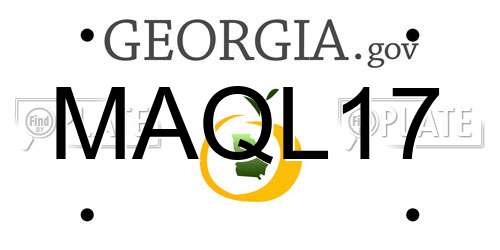 MAQL17 Georgia License Plate
