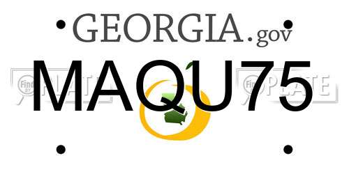 MAQU75 Georgia License Plate