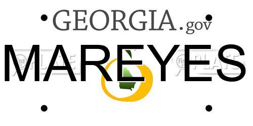 MAREYES Georgia License Plate