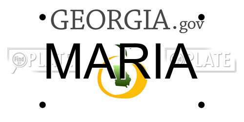 MARIA Georgia License Plate