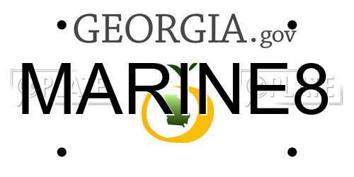 MARINE8 Georgia License Plate