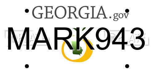 MARK943 Georgia License Plate