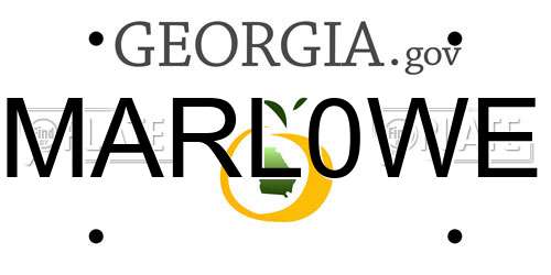 MARL0WE Georgia License Plate