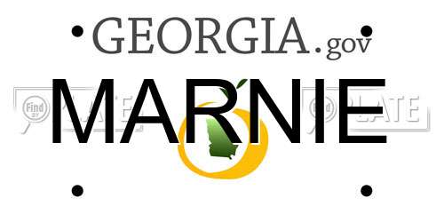 MARNIE Georgia License Plate