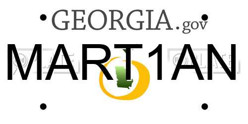 MART1AN Georgia License Plate