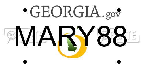 MARY88 Georgia License Plate