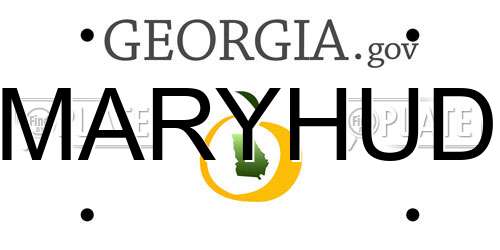 MARYHUD Georgia License Plate