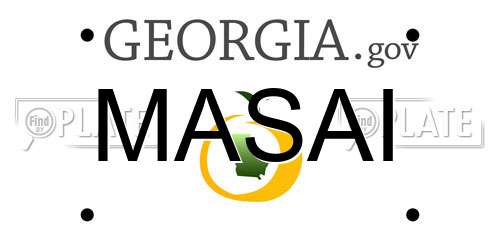MASAI Georgia License Plate