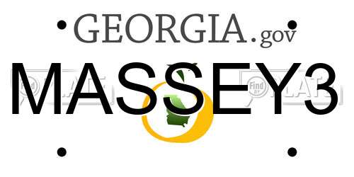 MASSEY3 Georgia License Plate