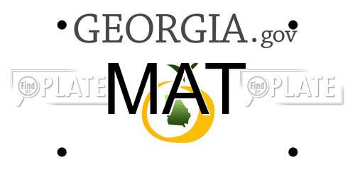 MAT Georgia License Plate