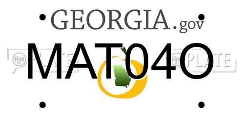 MAT04O Georgia License Plate