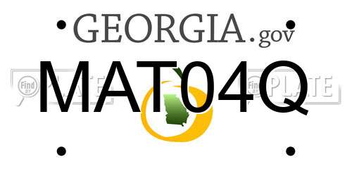 MAT04Q Georgia License Plate