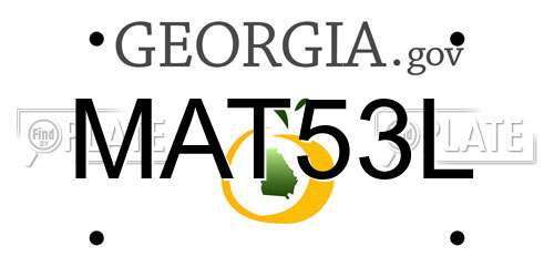 MAT53L Georgia License Plate