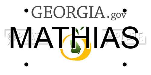 MATHIAS Georgia License Plate