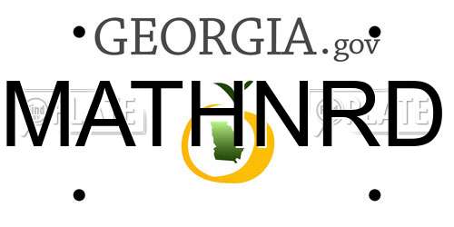 MATHNRD Georgia License Plate