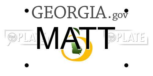 MATT Georgia License Plate