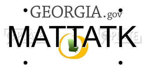 MATTATK Georgia License Plate