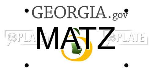 MATZ Georgia License Plate