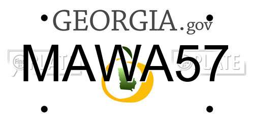 MAWA57 Georgia License Plate