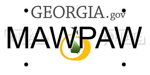 MAWPAW Georgia License Plate