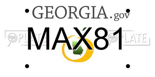 MAX81 Georgia License Plate