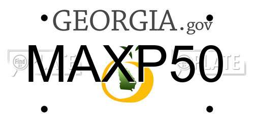 MAXP50 Georgia License Plate