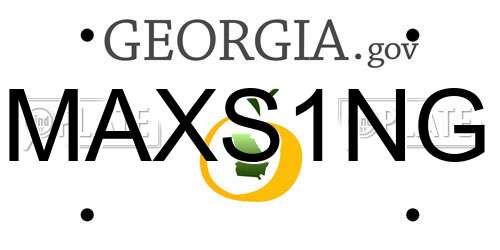 MAXS1NG Georgia License Plate