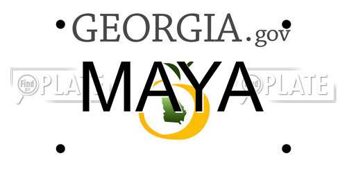 MAYA Georgia License Plate