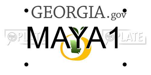 MAYA1 Georgia License Plate