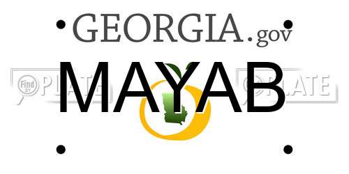 MAYAB Georgia License Plate