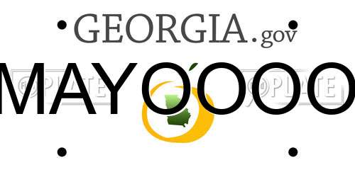 MAYOOOO Georgia License Plate