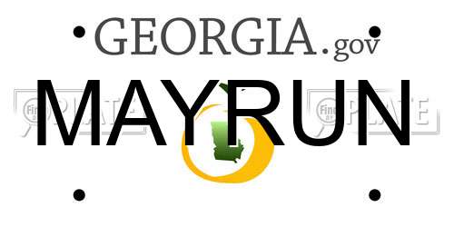 MAYRUN Georgia License Plate