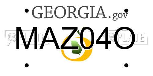 MAZ04O Georgia License Plate