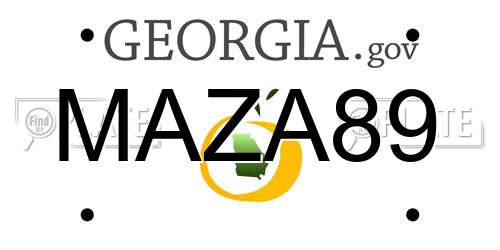 MAZA89 Georgia License Plate