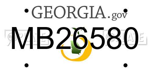 MB26580 Georgia License Plate