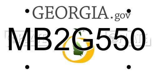 MB2G550 Georgia License Plate