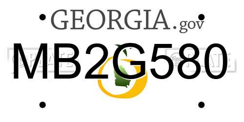 MB2G580 Georgia License Plate
