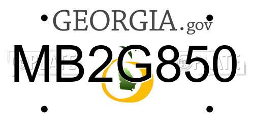 MB2G850 Georgia License Plate