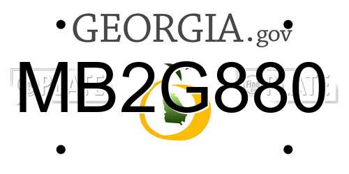 MB2G880 Georgia License Plate