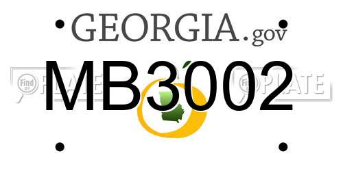 MB3002 Georgia License Plate