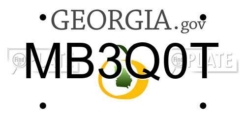 MB3Q0T Georgia License Plate