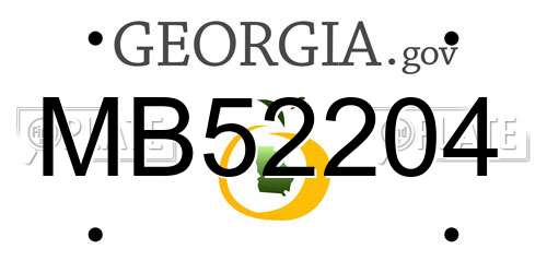 MB52204 Georgia License Plate