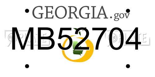 MB52704 Georgia License Plate