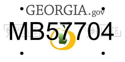 MB57704 Georgia License Plate