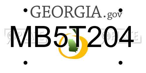 MB5T204 Georgia License Plate