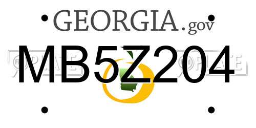 MB5Z204 Georgia License Plate