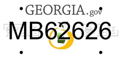 MB62626 Georgia License Plate