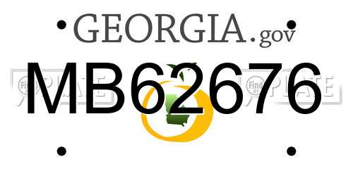 MB62676 Georgia License Plate