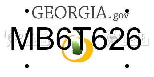 MB6T626 Georgia License Plate